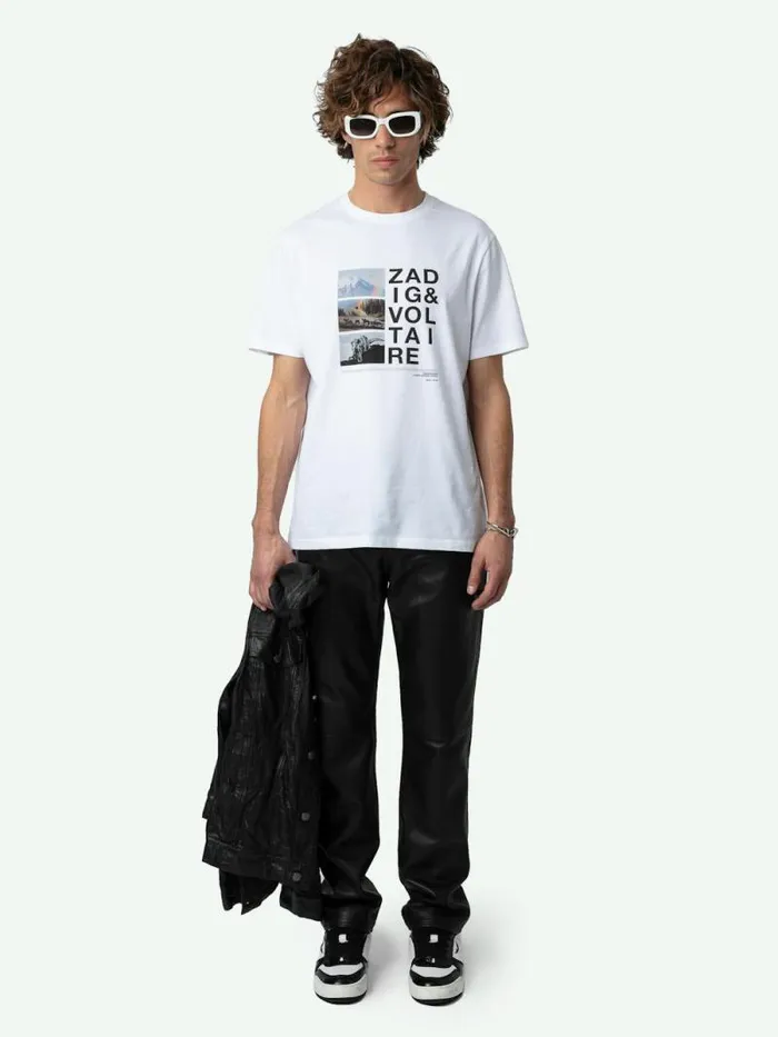 Men Zadig and Voltaire TShirts Ted Photoprint Tshirt White