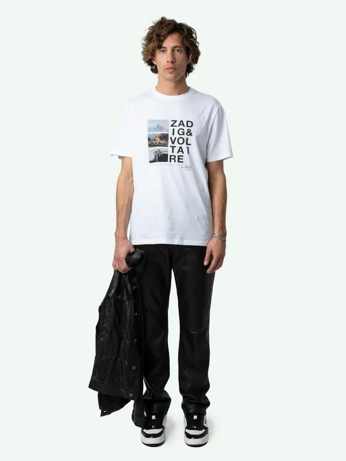 Men Zadig and Voltaire TShirts Ted Photoprint Tshirt White