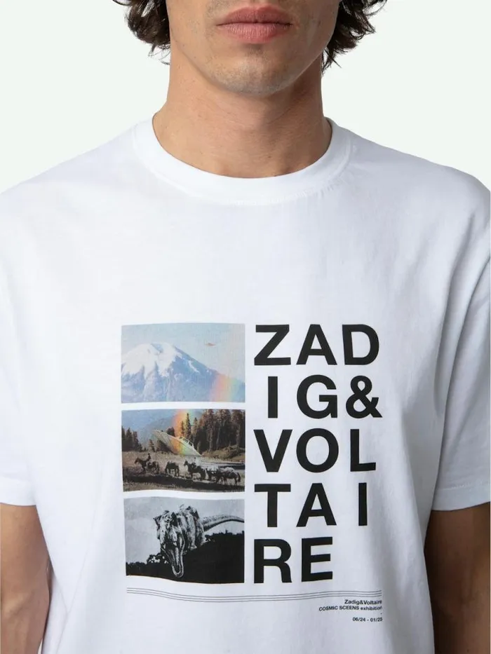 Men Zadig and Voltaire TShirts Ted Photoprint Tshirt White