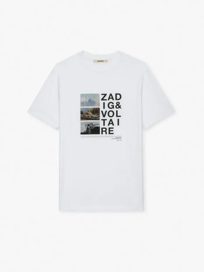 Men Zadig and Voltaire TShirts Ted Photoprint Tshirt White