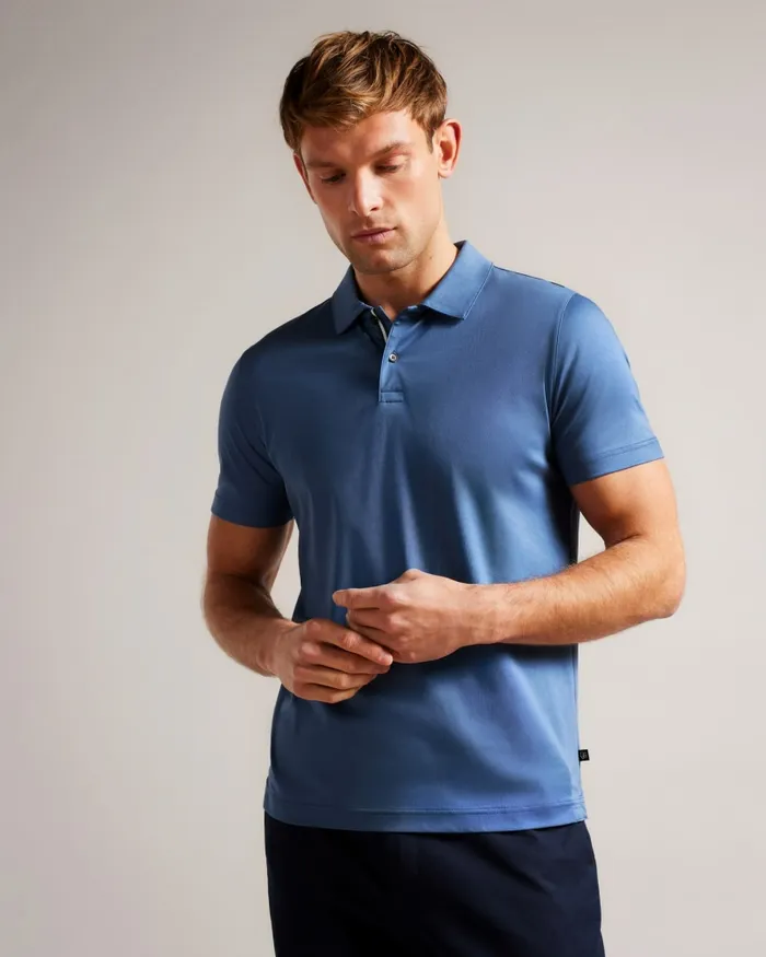 Men ZEITER 8211 Short Sleeve Slim Fit Polo Shirt Dark Blue Ted Baker Polo Shirts Men ZEITER 8211 Short Sleeve Slim Fit Polo Shirt Dark Blue Ted Baker Polo Shirts