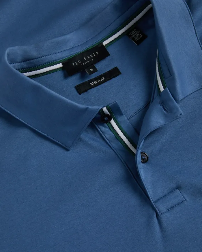 Men ZEITER 8211 Short Sleeve Slim Fit Polo Shirt Dark Blue Ted Baker Polo Shirts Men ZEITER 8211 Short Sleeve Slim Fit Polo Shirt Dark Blue Ted Baker Polo Shirts