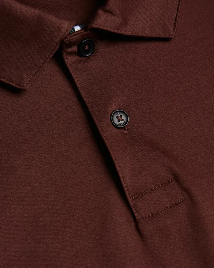 Men ZEITER 8211 Short Sleeve Slim Fit Polo Shirt Dark Brown Ted Baker Tops Men ZEITER 8211 Short Sleeve Slim Fit Polo Shirt Dark Brown Ted Baker Tops
