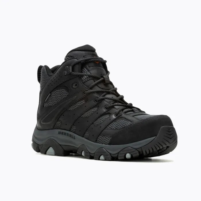 Merrell Moab Vertex 2 Mid Waterproof Carbon Fiber Work Boot Wide Width Blackgranite Men Boots