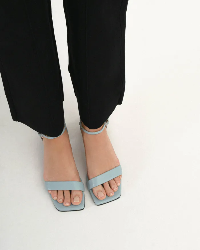 MID SANDALS jomercer Women Helen mid sandals dusty blue leather MID SANDALS jomercer Women Helen mid sandals dusty blue leather