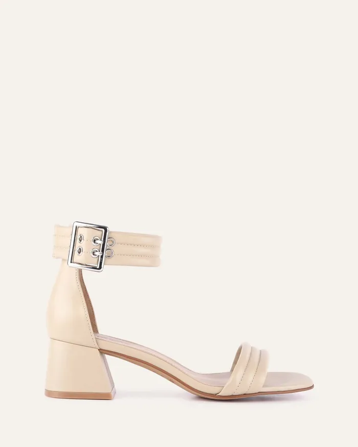 MID SANDALS jomercer Women Lyric mid heel sandals sand leather