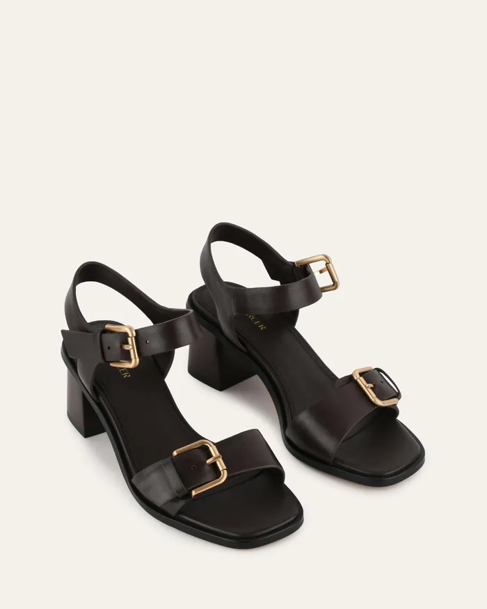 MID SANDALS jomercer Women Winona mid heel sandals cacao leather