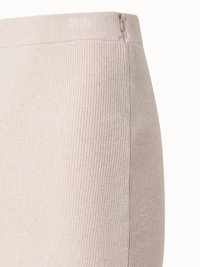 Midi Knit Skirt In Ribbed Cashmere Sand Women Akris Knitwear