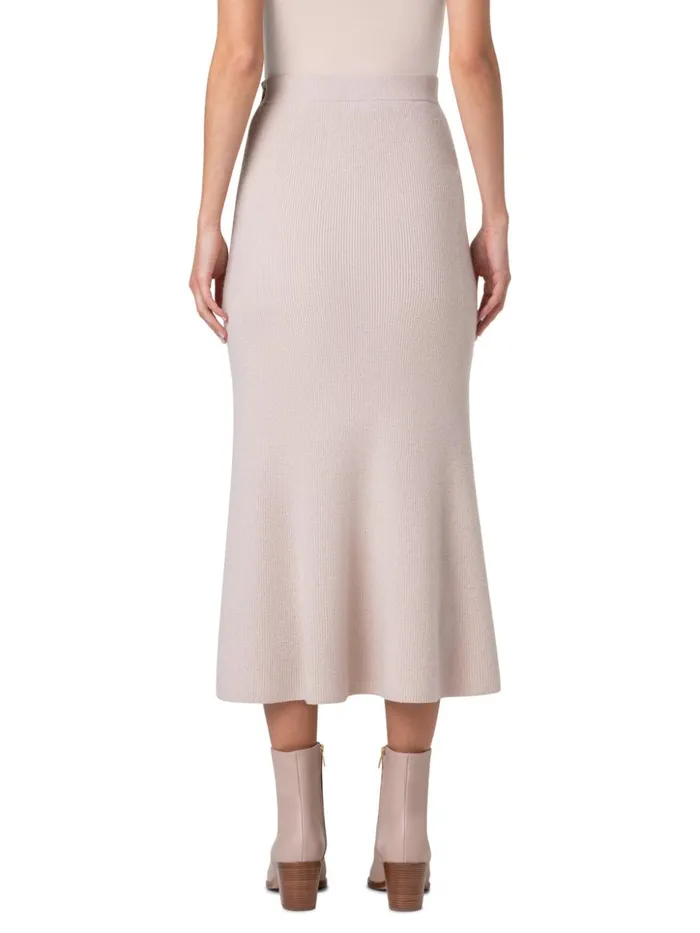 Midi Knit Skirt In Ribbed Cashmere Sand Women Akris Knitwear