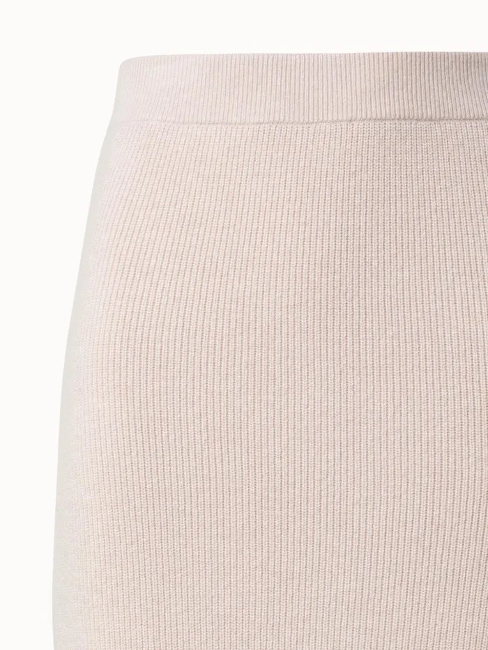 Midi Knit Skirt In Ribbed Cashmere Sand Women Akris Knitwear