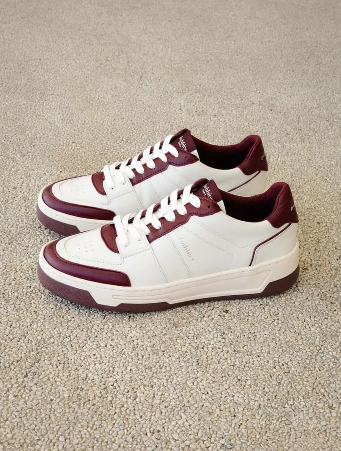 Miley Off White and Garnet Women Bobbies Sneakers
