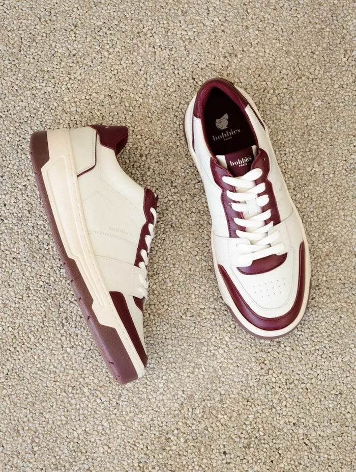 Miley Off White and Garnet Women Bobbies Sneakers