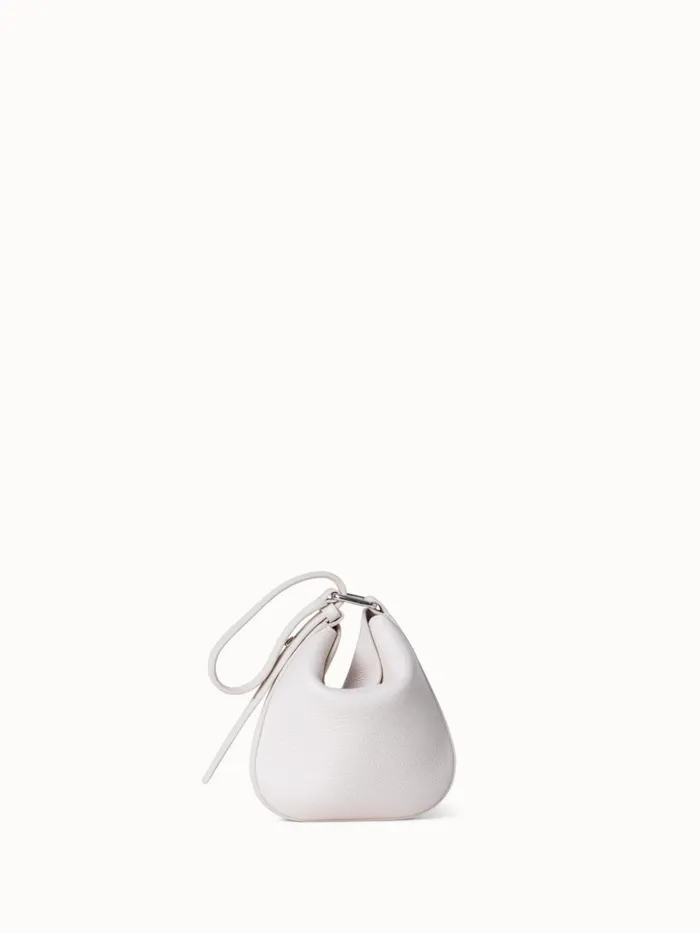 Mini Anna Hobo Bag In Leather Alabaster Women Akris Shoulder Bags