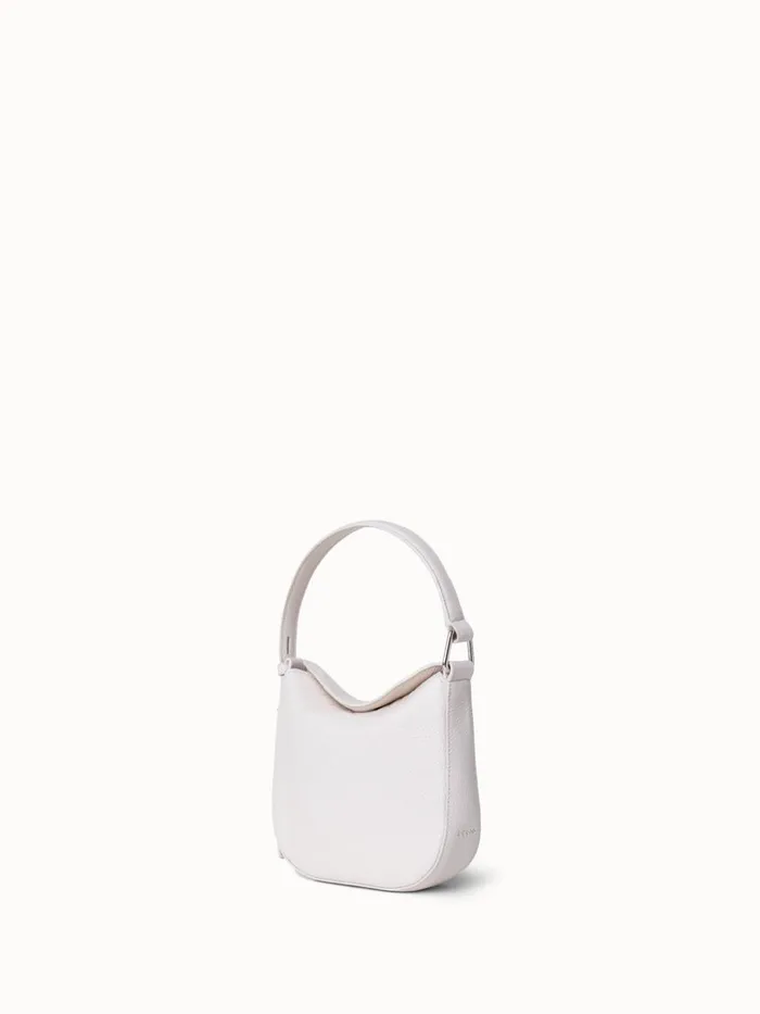 Mini Anna Hobo Bag In Leather Alabaster Women Akris Shoulder Bags