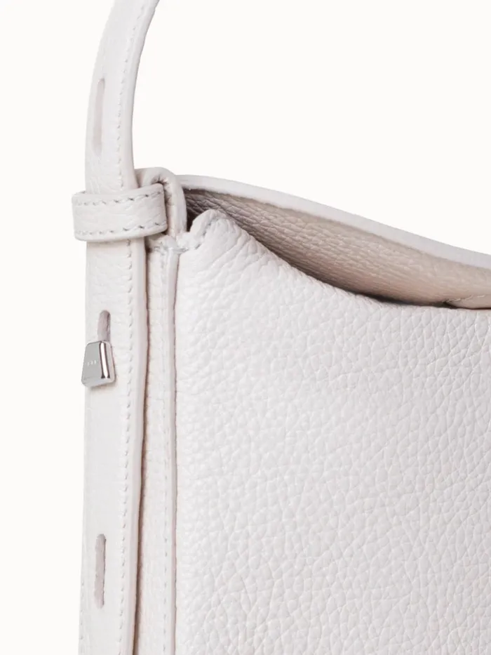 Mini Anna Hobo Bag In Leather Alabaster Women Akris Shoulder Bags