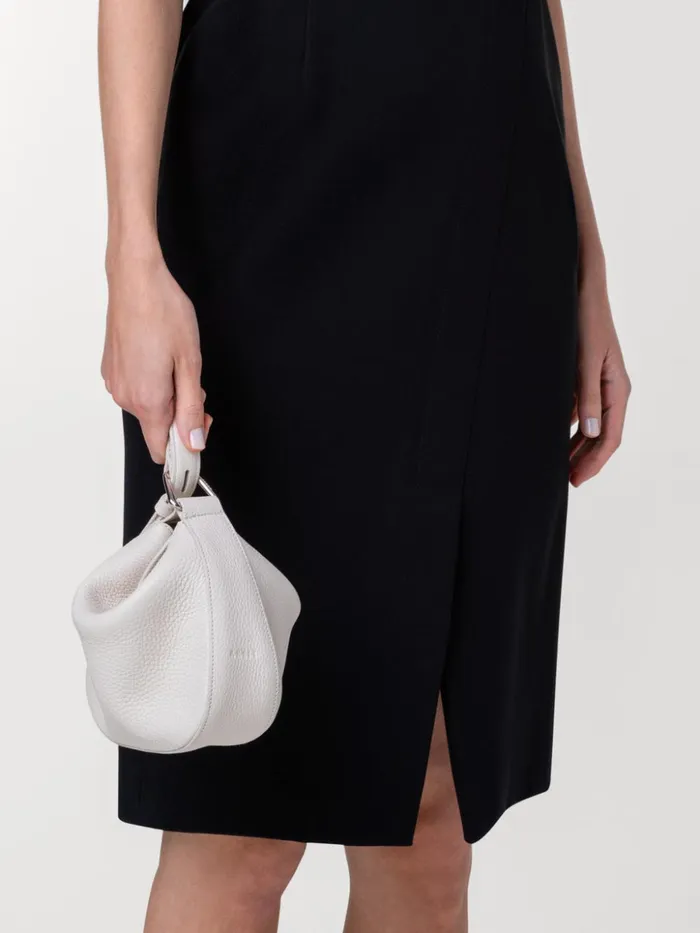 Mini Anna Hobo Bag In Leather Alabaster Women Akris Shoulder Bags