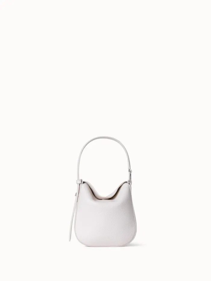 Mini Anna Hobo Bag In Leather Alabaster Women Akris Shoulder Bags