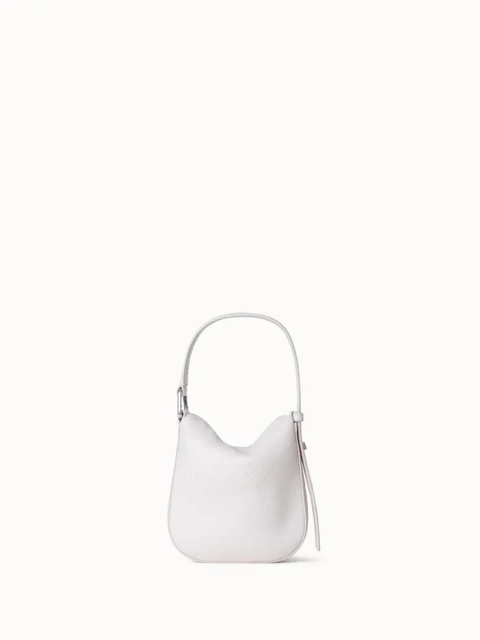 Mini Anna Hobo Bag In Leather Alabaster Women Akris Shoulder Bags