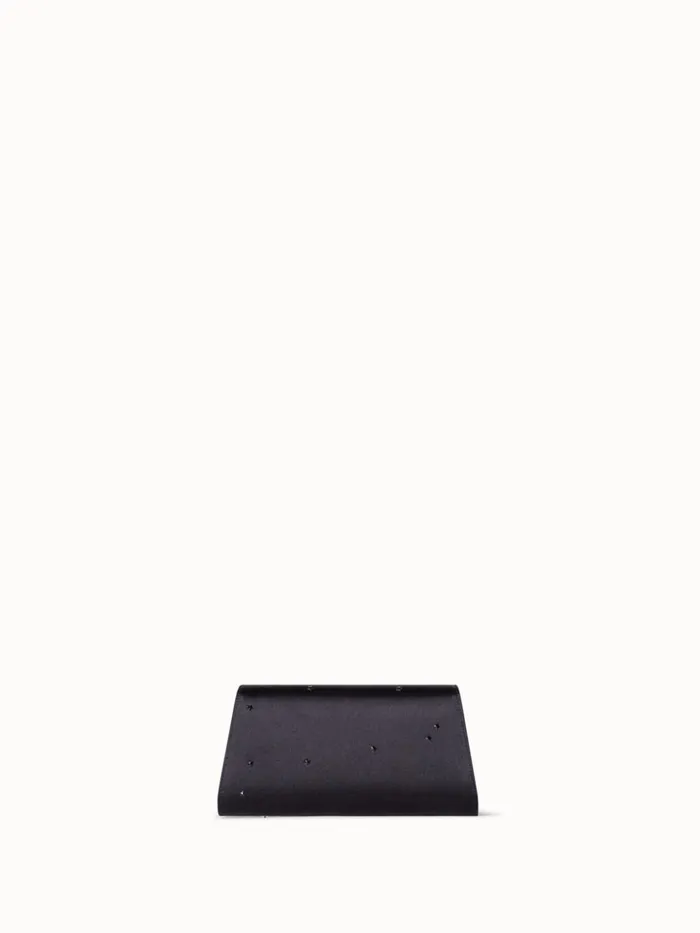 Mini Anouk Clutch In Satin And Leather With Swarovski Stars Black Women Akris Crossbody Bags