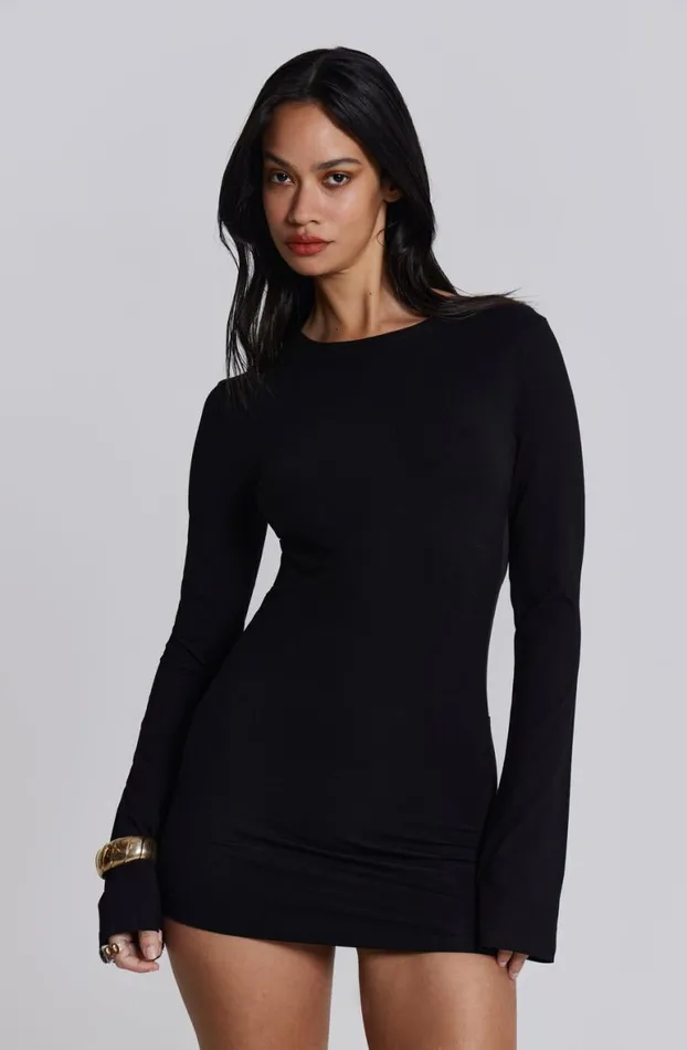 Mini Dresses Women Jaded London Black Wings Mesh Dress