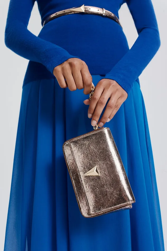 MINI METALLIC SLIM BAG GOLD Leather Scanlan Theodore Women