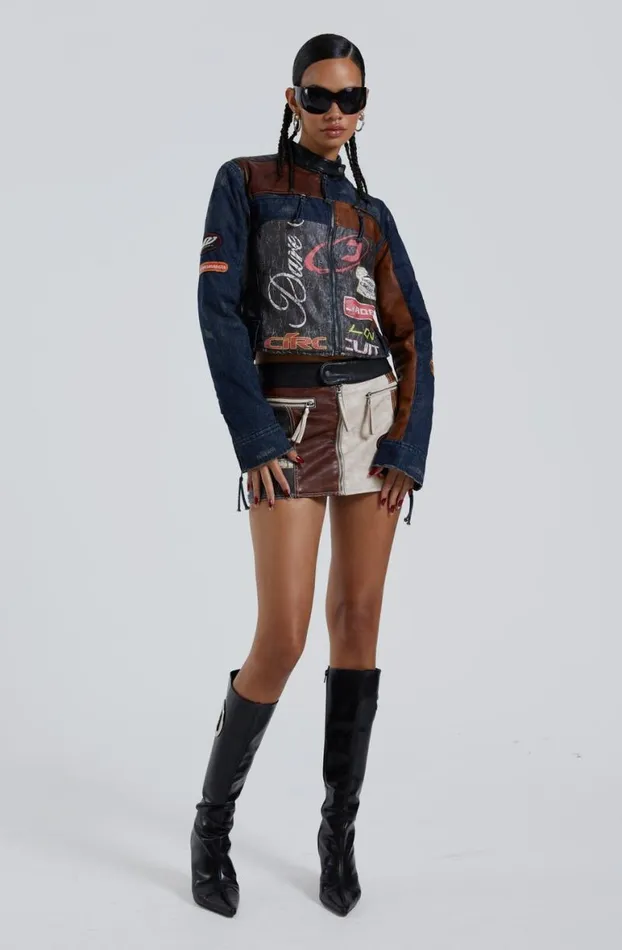 Mini Skirts Women Jaded London Daytona Vegan Leather Mini Skirt