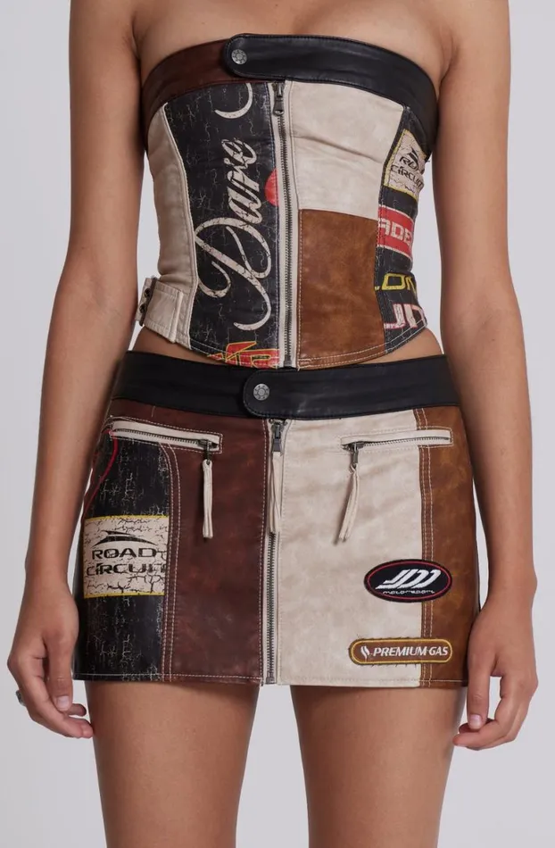 Mini Skirts Women Jaded London Daytona Vegan Leather Mini Skirt