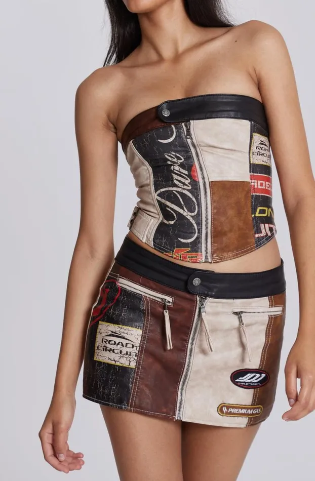 Mini Skirts Women Jaded London Daytona Vegan Leather Mini Skirt