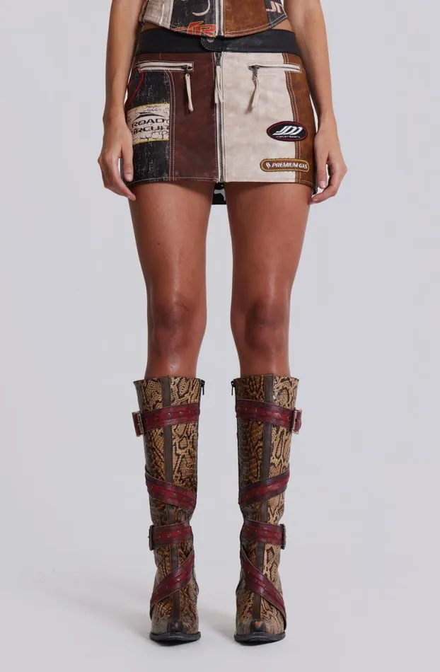 Mini Skirts Women Jaded London Daytona Vegan Leather Mini Skirt