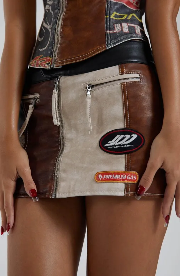 Mini Skirts Women Jaded London Daytona Vegan Leather Mini Skirt