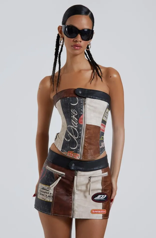 Mini Skirts Women Jaded London Daytona Vegan Leather Mini Skirt