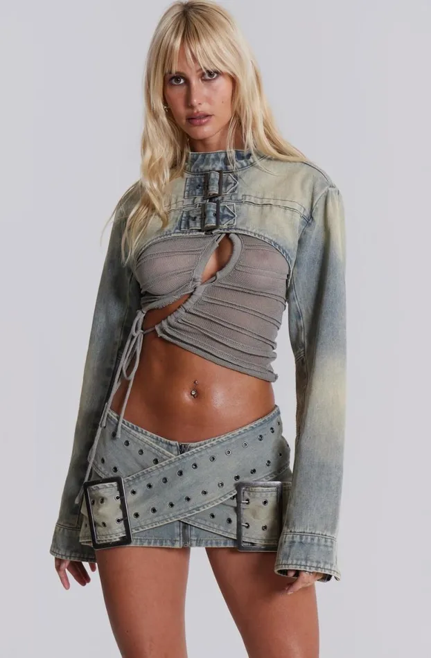 Mini Skirts Women Jaded London Denim Assassin Micro Mini Skirt