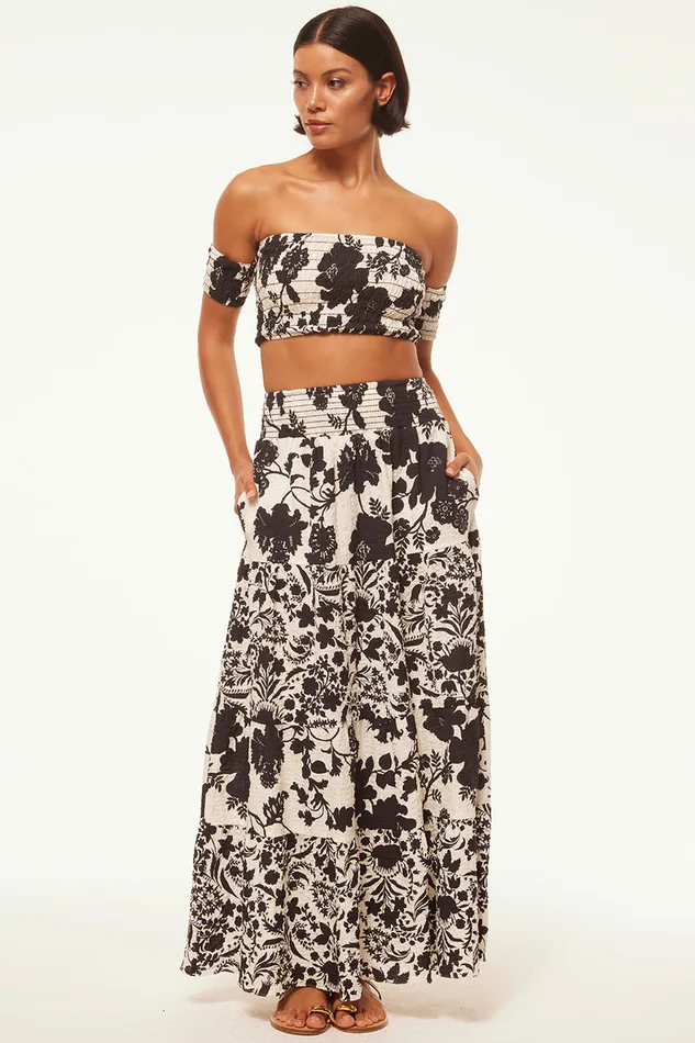 Misa Los Angeles Alba Top Flora Negra Women Matching Sets