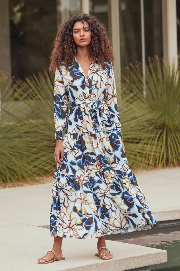 Misa Los Angeles Alberta Dress Bold Blooms Crepe Women Dresses