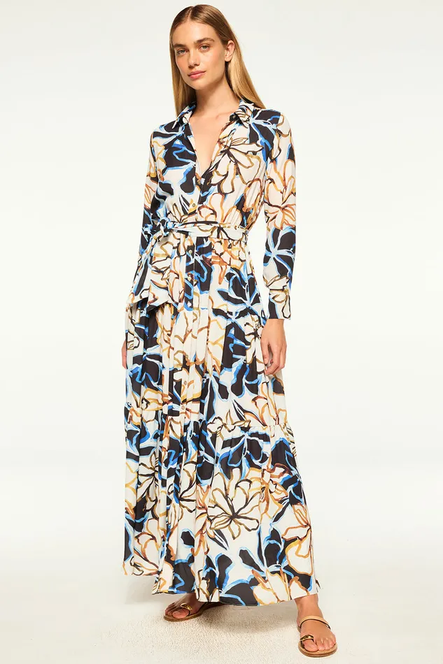 Misa Los Angeles Alberta Dress Bold Blooms Crepe Women Dresses