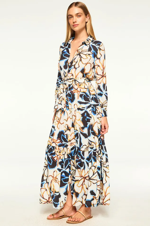 Misa Los Angeles Alberta Dress Bold Blooms Crepe Women Dresses