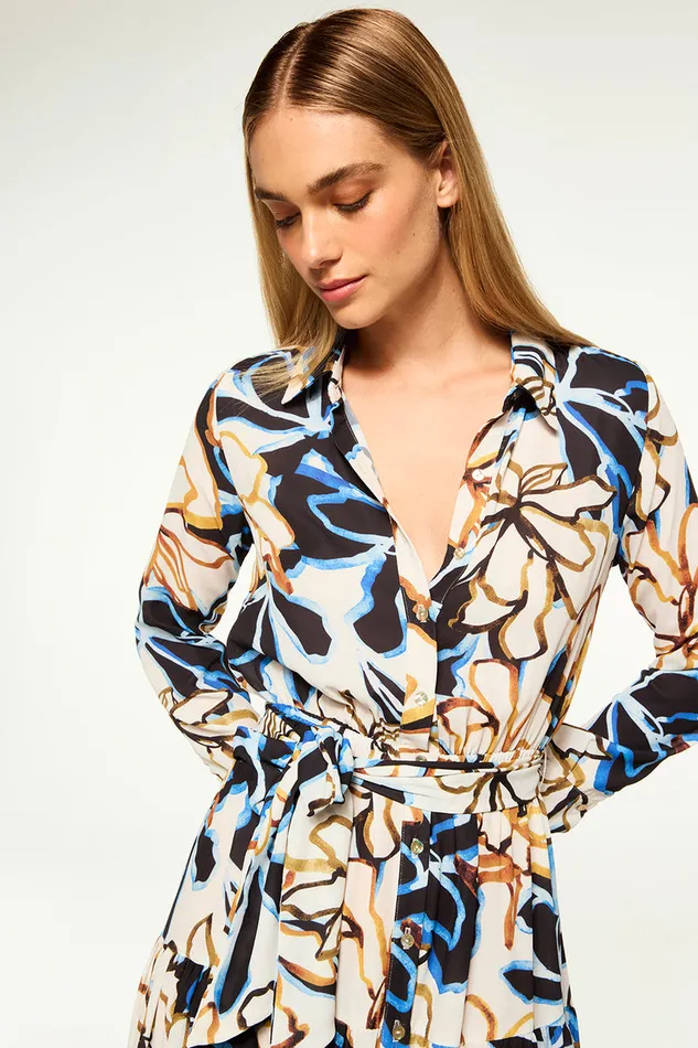 Misa Los Angeles Alberta Dress Bold Blooms Crepe Women Dresses