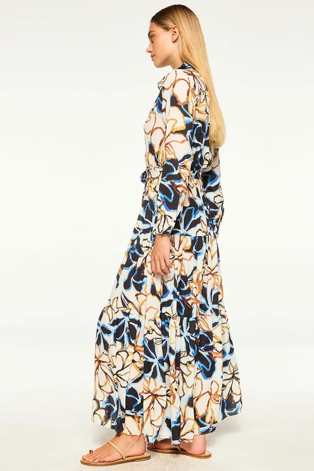 Misa Los Angeles Alberta Dress Bold Blooms Crepe Women Dresses