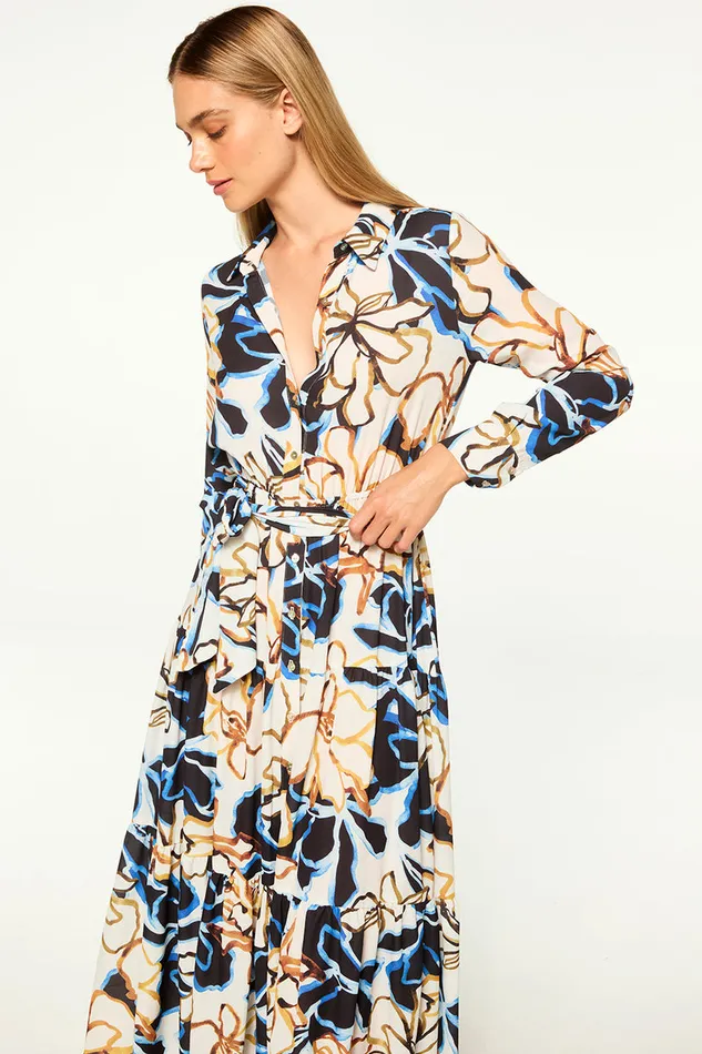Misa Los Angeles Alberta Dress Bold Blooms Crepe Women Dresses