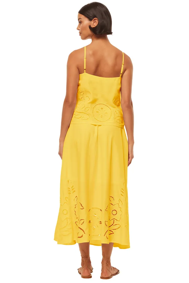 Misa Los Angeles Analisse Skirt Canary Eyelet Women Skirts and Shorts