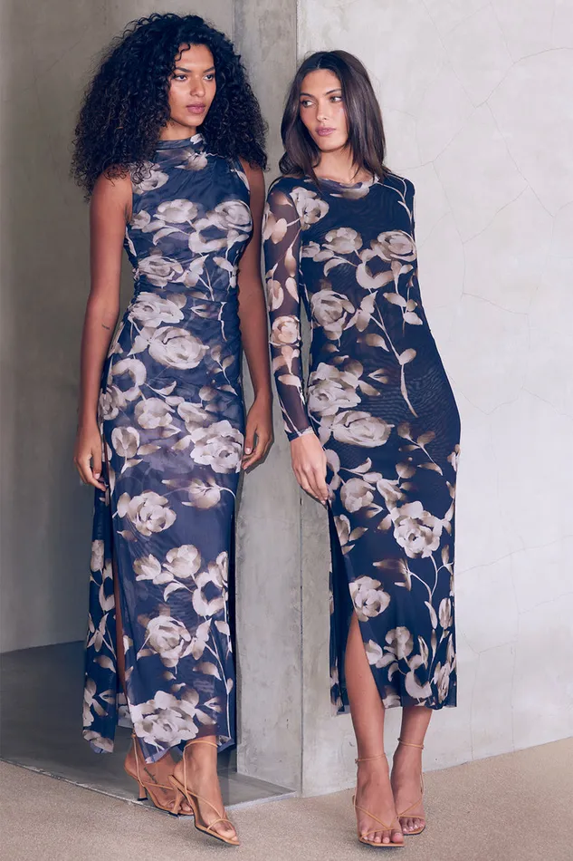 Misa Los Angeles Athena Dress Faded Rose Mesh Women Dresses