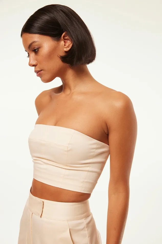 Misa Los Angeles Candy Bandeau Parchment Women Tops