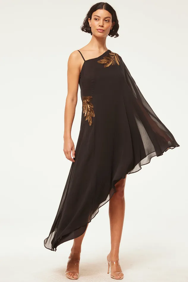 Misa Los Angeles Elaneh Dress Black Palm D039or Women Dresses