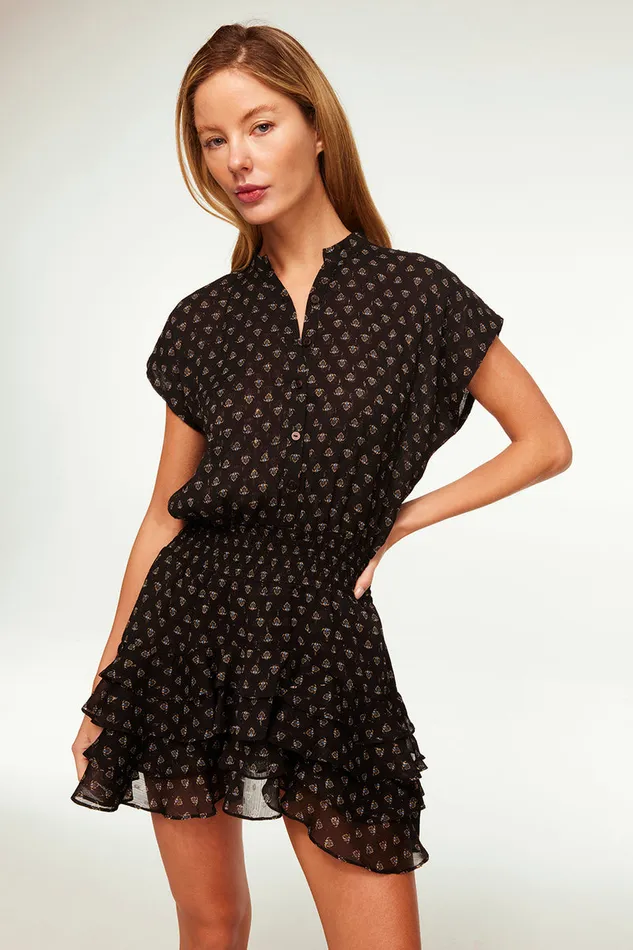 Misa Los Angeles Evie Dress Black Lapis Eye Women Dresses