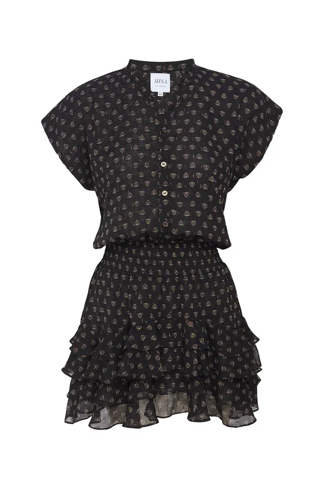 Misa Los Angeles Evie Dress Black Lapis Eye Women Dresses