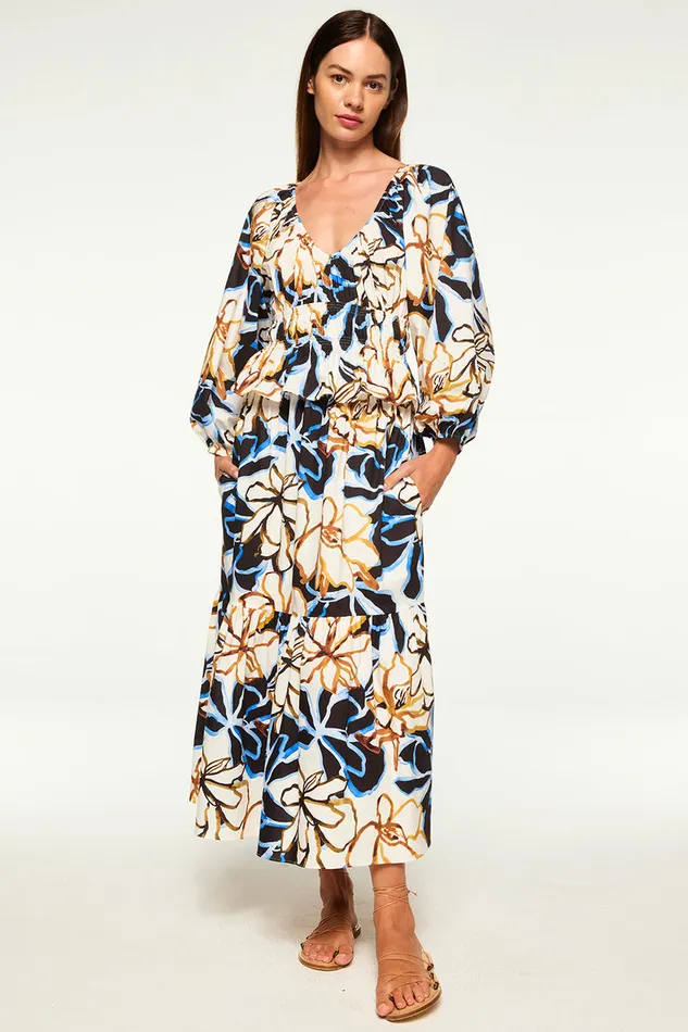 Misa Los Angeles Halia Top Bold Blooms Cotton Women Tops
