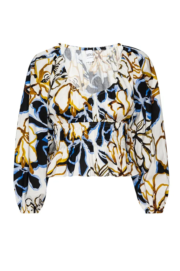 Misa Los Angeles Halia Top Bold Blooms Cotton Women Tops