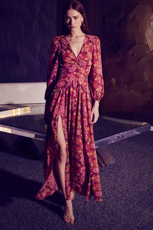 Misa Los Angeles Imelda Dress Chic Nostalgic Chiffon Women Dresses