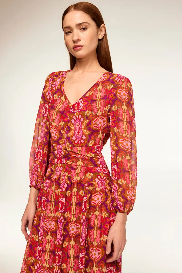 Misa Los Angeles Imelda Dress Chic Nostalgic Chiffon Women Dresses