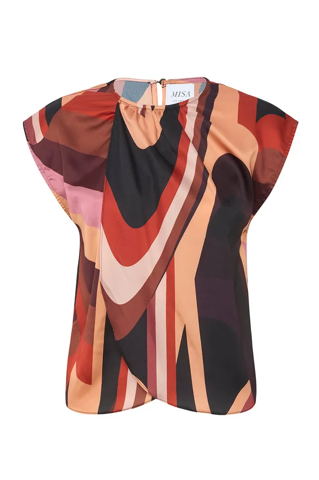Misa Los Angeles Jessie Top Canyon Stripe Satin Women Tops